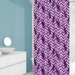 ArtzFolio Purple & Black Printed Waterproof Shower Curtains-image-96