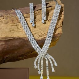 AMI Silver-Plated Austrian Diamonds Studded Jewellery Set-image-22