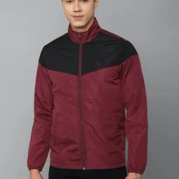 Allen Solly Maroon Regular Fit High Neck Jacket-image-49