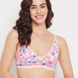 Clovia Multicolor Floral Print Half Coverage Non-Wired Everyday Bra-image-38