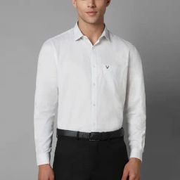 Allen Solly White Cotton Regular Fit Texture Shirts-picture-14
