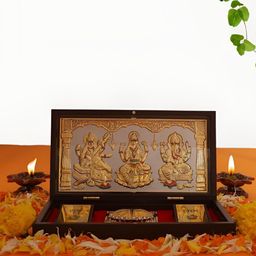 INTERNATIONAL GIFT Gold-Toned Goddess Laxmi Paduka Religious Foot Prints Pooja Essentials-image-76