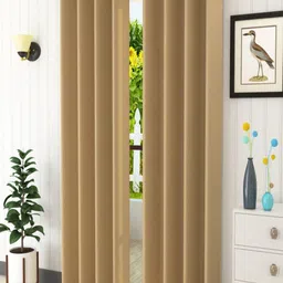 Aura Beige 2 Pieces Black Out Door Curtains-53