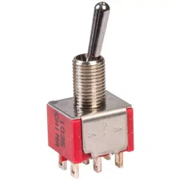 ALCOSWITCH - TE CONNECTIVITY Switch, Toggle, Dpdt, 5A, 250V, A201P3ZQ04-42