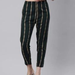 Kryptic Green Mid Rise Printed Pants-image-80
