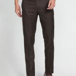 Arrow Brown Regular Fit Trousers-picture-49