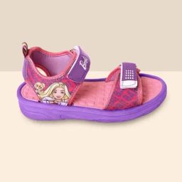 Kidsville Barbie Printed Purple & Pink Floater Sandals-image-39