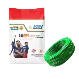 KEI Zero Halogen Fire Retardant (ZHFR)/HFFR Multistrand Cable Banfire-HFFR 4 Sq. mm 1 Core Green (200 m)-60