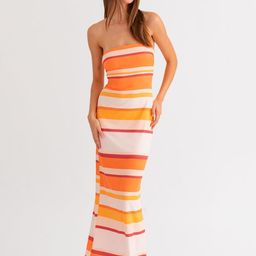 VANGULL Women Striped Bandeau Maxi Dress-picture-26