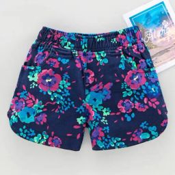 Kiddopanti Kids Navy Floral Print Shorts-image-43