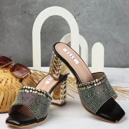 Elle Women's Black Ethnic Sandals-image-83