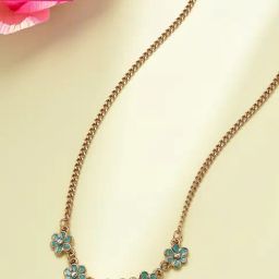 Zaveri Pearls Green Enamel Flowers Embellished Minimal Contemporary Chain-ZPFK14562-89