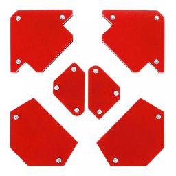 TileMaster Multi-Angle Magnetic Welding Clamp Set 30°, 45°, 60°, 75° 90°, 135° 80 mm Throat Depth 8 cm Clamping Mild Steel Red, TM-33 (Set of 6)-17