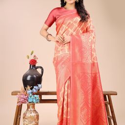 KALINI Ethnic Motifs Woven Design Zari Banarasi Saree-picture-10