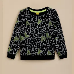 Hopscotch Boys Black Typographic Full-Sleeve Sweatshirt-picture-28