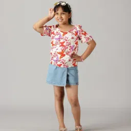 Kiddopanti Kids Cream Printed Top-image-20