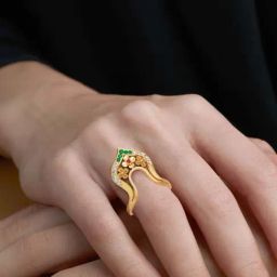 Joyalukkas Gold 22K Floral Vanki Ring for Women-picture-26