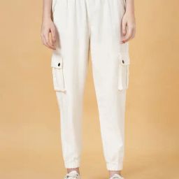 People by Pantaloons White Cotton Mid Rise Jeans-picture-2