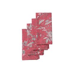 Contrast Living Set Of 4 Red & Green Printed Table Napkins image 2