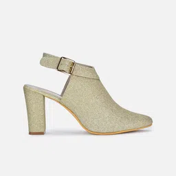 VALIOSAA Textured Buckles Block Mules image 5