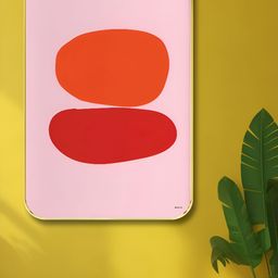 SAF Pink & Red Abstract Printed Wooden Wall Art-2
