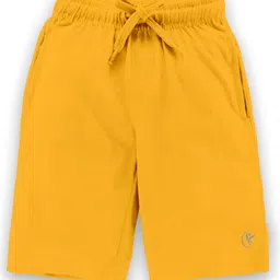 Kiddopanti Placement Printed Knee Length Shorts - Mustard Yellow-picture-48