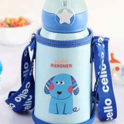 Cello Lucky Hot & Cold Stainless Steel Kids Water Bottle Sky Blue- 500 ml-image-43