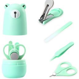 Bembika Baby Nail Clippers Set With Cute Bear Case Pack of 4 - Sea Green-image-40