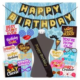 Wobbox Happy Birthday Props Birthday Banner & Sash Happy Birthday Decoration Items Multicolor -Pack Of 29-picture-44