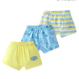 Babyoye 100% Cotton Knit With Anti Bacterial Finish Striped Boxer with Elephant Print Pack of 3  - Multicolor-image-47