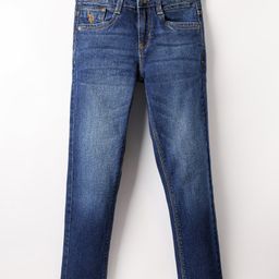 US Polo Assn Cotton Knit Full Length Solid Jeans - Navy Blue-image-93