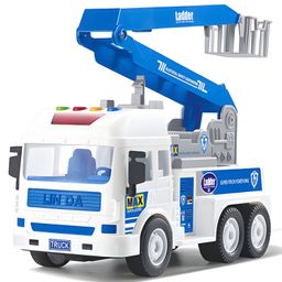 YAMAMA Friction Powered Crane Truck Lights And Music 6x6 Wheel Drive Road Super Truck Power Vehicle Car Toy For Kids  Multicolor-26