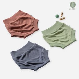 Cocoon Care Pack Of 3 Bamboo Muslin Solid Shorts - Pink Sage Green & Blue Granite-image-40