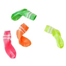 MOMISY Cotton Blend Pack Of 4 Placement Striped Socks - Multi Colour-image-93