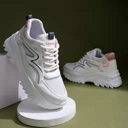 Shoetopia Fashion Text Designed Sneakers - White-picture-42