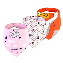 Little Surprise Box Premium Bib with adjustable snap button Closure Pack Of 3 - Pink - White - Orange-picture-5