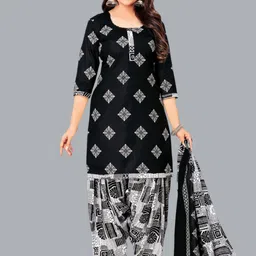 shree jeenmata collection Floral Printed Pure Cotton Unstitched Dress Material-image-99
