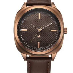 Fastrack Men Patterned Dial & Leather Straps Analogue Watch 38161QL01-9