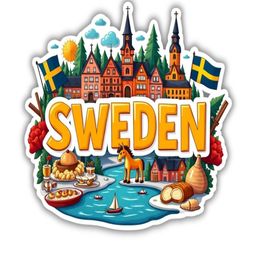 Sweden Country Theme Souvenir Wooden Refrigerator Stylish Fridge Magnet-image-68