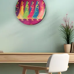 THE QUIRKY HOME A Vibrant Tapestry Of Indian Women Purple Printed Ceramic Wall Plate-image-62