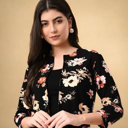 BAESD Floral Printed Open Front Crop Shrug image 2