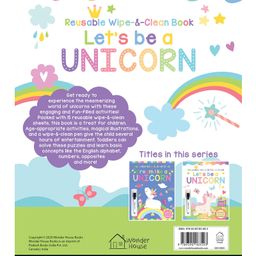 wonder house books Lets be a Unicorn Reusable Wipe And Clean Activity Book with 15 Sheets - English image 3