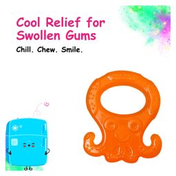 Adore Luscious Water Filled EVA Teethers- Orange Octopus -2 pack image 3