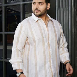 Instafab Plus Men Comfort Multi Stripes Opaque Striped Casual Shirt-image-41