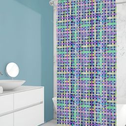 ArtzFolio Blue & Yellow Printed Waterproof Shower Curtain-image-72