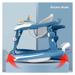 Mee Mee 3 in 1 Baby Walker Rocker and Push Walker For 6-24 Months Baby | 3 Level Adjustable Height, With Detachable Musical Toy Bar & Light | Parental Push Handle, Anti-Rollover Folding Walker For Upto 15kg Baby (Blue) image 5