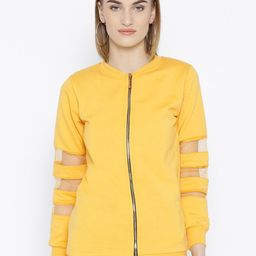 Belle Fille Women Yellow Solid Sweatshirt-image-37