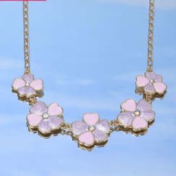 Zaveri Pearls Pink & Purple Enamel Flowers Contemporary Necklace-ZPFK15160-image-75