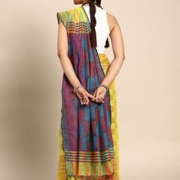 Taavi Zari Pure Cotton Ikat Saree-image-79