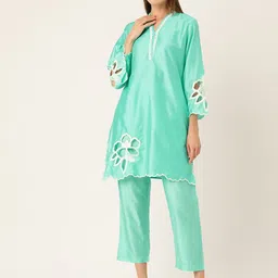 MISRI Women Regular Pure Cotton Kurta with Trousers-image-78